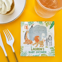Premium white 3 ply personalized safari napkin