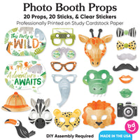 Safari animal masks glasses and jungle phrase props