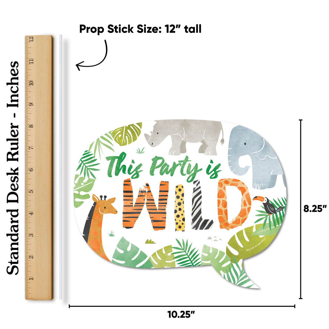 20 safari photo booth props with sticks
