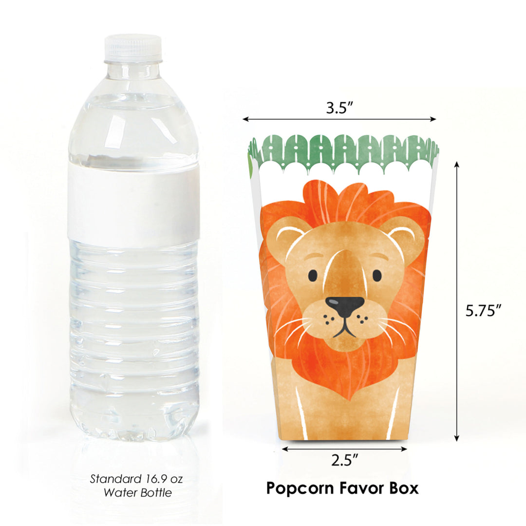 Lion giraffe zebra elephant popcorn box design