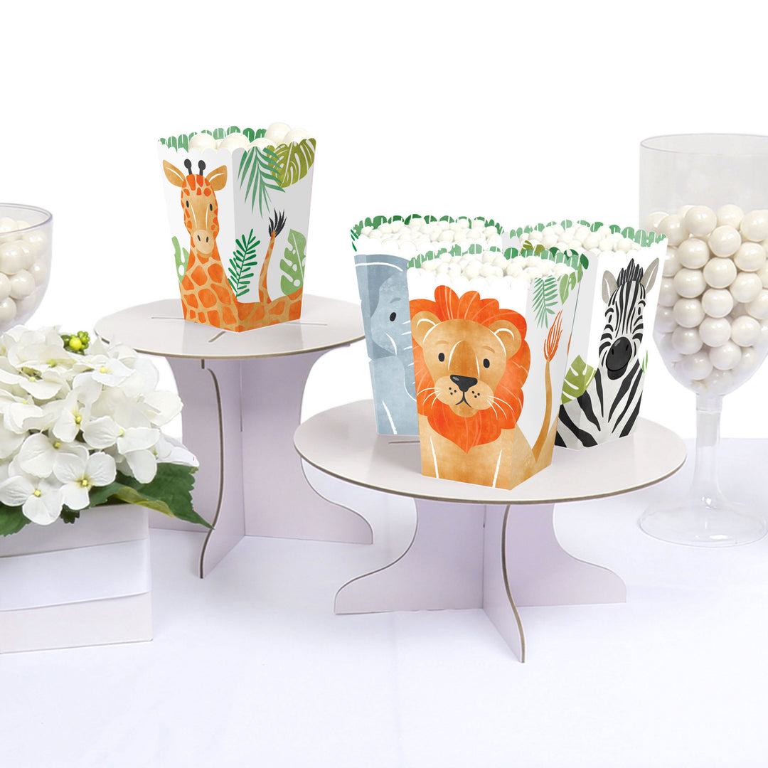 12 jungle safari themed paper popcorn boxes