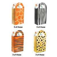 Safari Animals Paper Favor Bags - 12 Ct