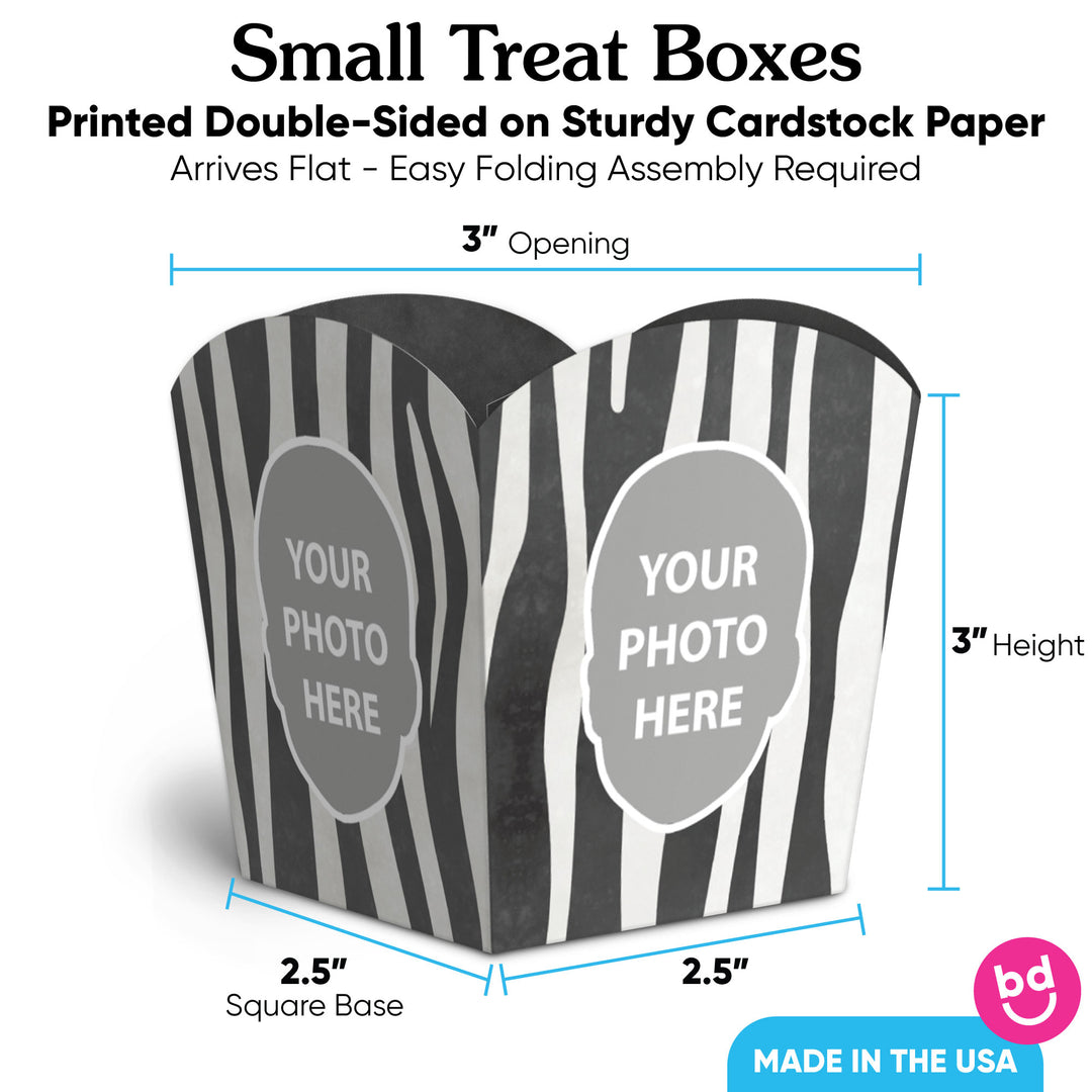 Custom Face Safari Animals Treat Boxes - 12 Ct