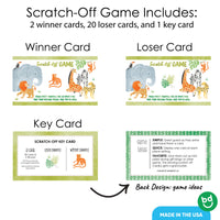 22 safari scratch off cards with key card