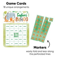 Perforated bingo marker sheet for safari game