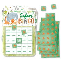 Safari animals bingo game set with 18 cards