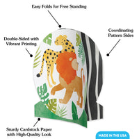 Folded freestanding jungle safari table centerpiece