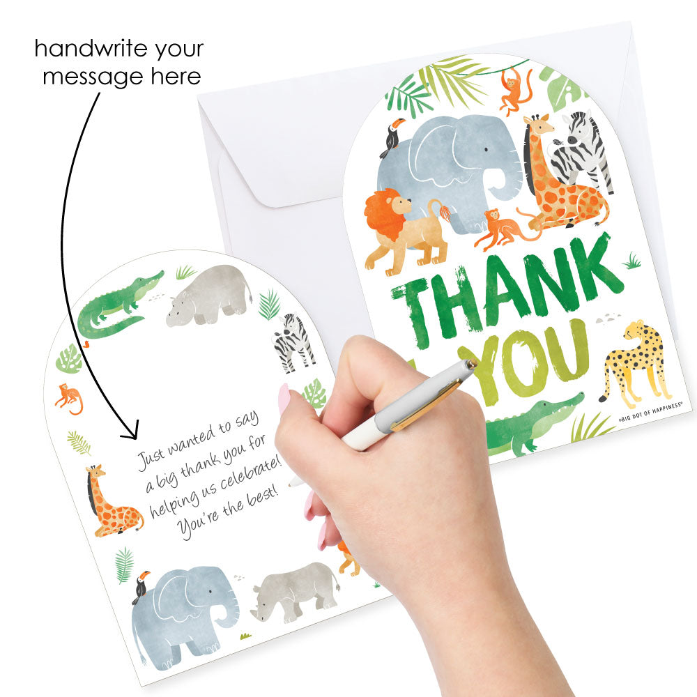Blank back of safari thank you card for handwritten note