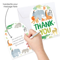 Blank back of safari thank you card for handwritten note