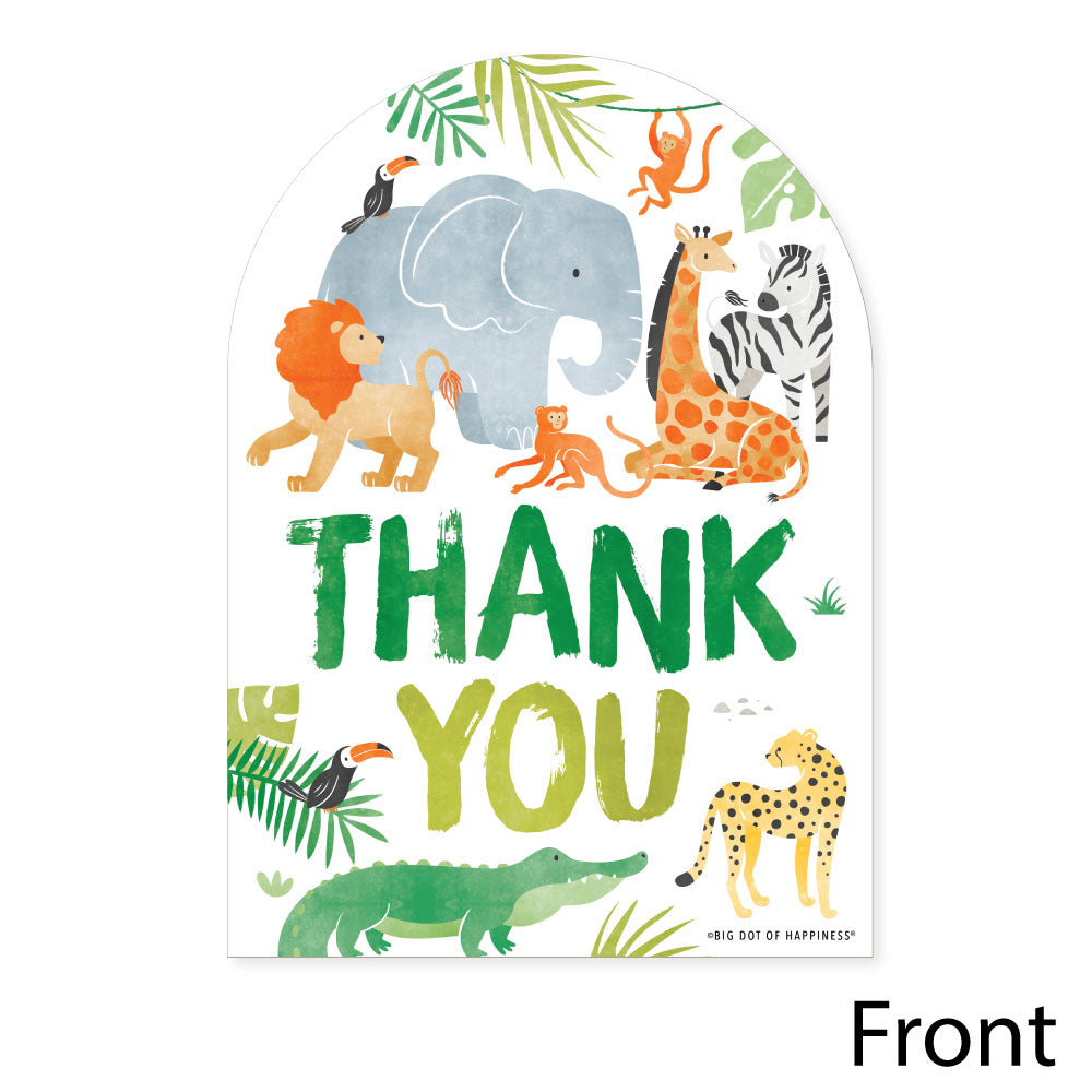 Safari animal thank you card with arch shape design