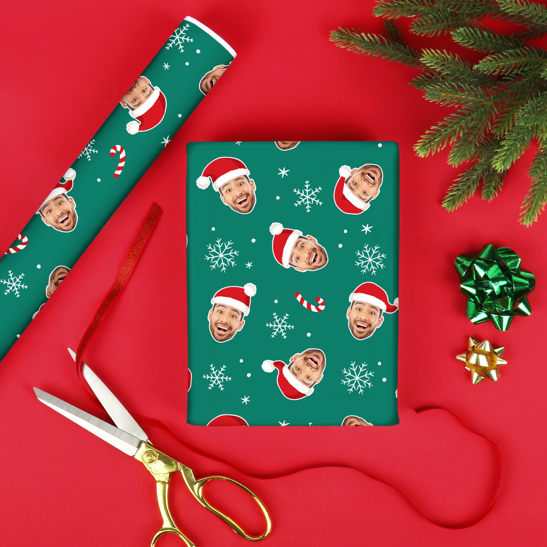 Santa Ramp Paper Red African American Santa Claus Wrapping Paper