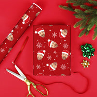 Custom Face Wrapping Paper - Santa Claus on Red