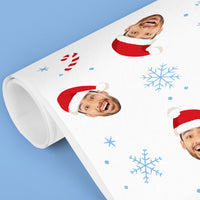 Custom Face Wrapping Paper - Santa Claus on White