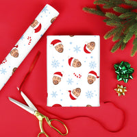 Custom Face Wrapping Paper - Santa Claus on White