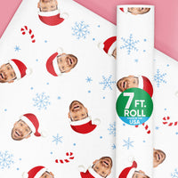 Custom Face Wrapping Paper - Santa Claus on White