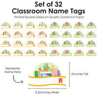 School Books Classroom Name Tags - 32 Ct