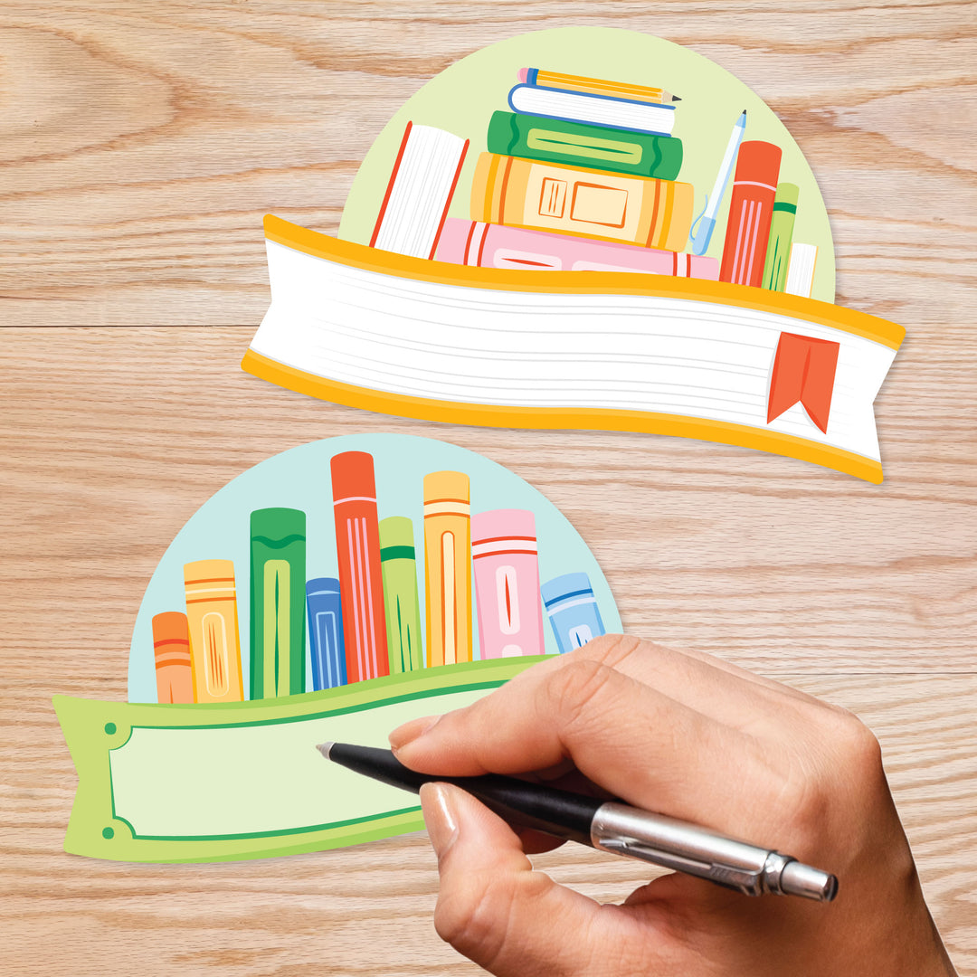 School Books Classroom Name Tags - 32 Ct