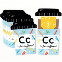 Coffee cup shaped gift card holders teacher appreciation set