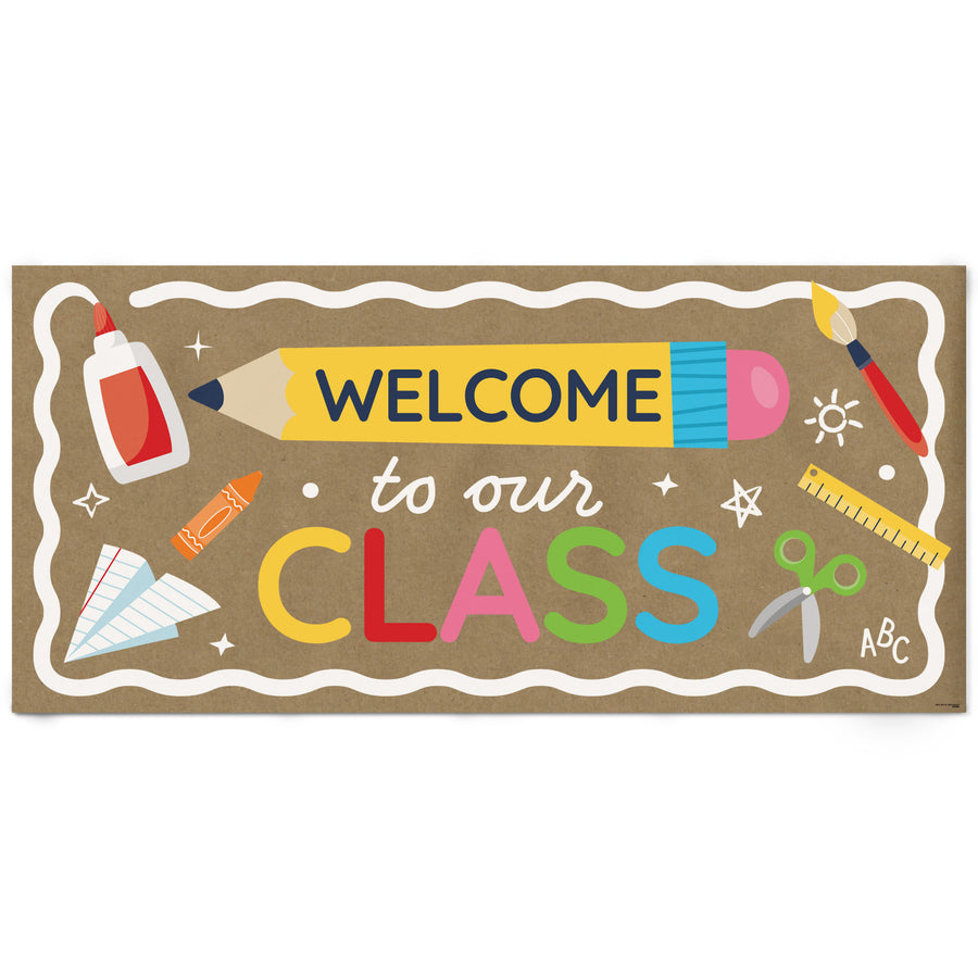 Welcome to Our Class kraft banner school supplies classroom decoration