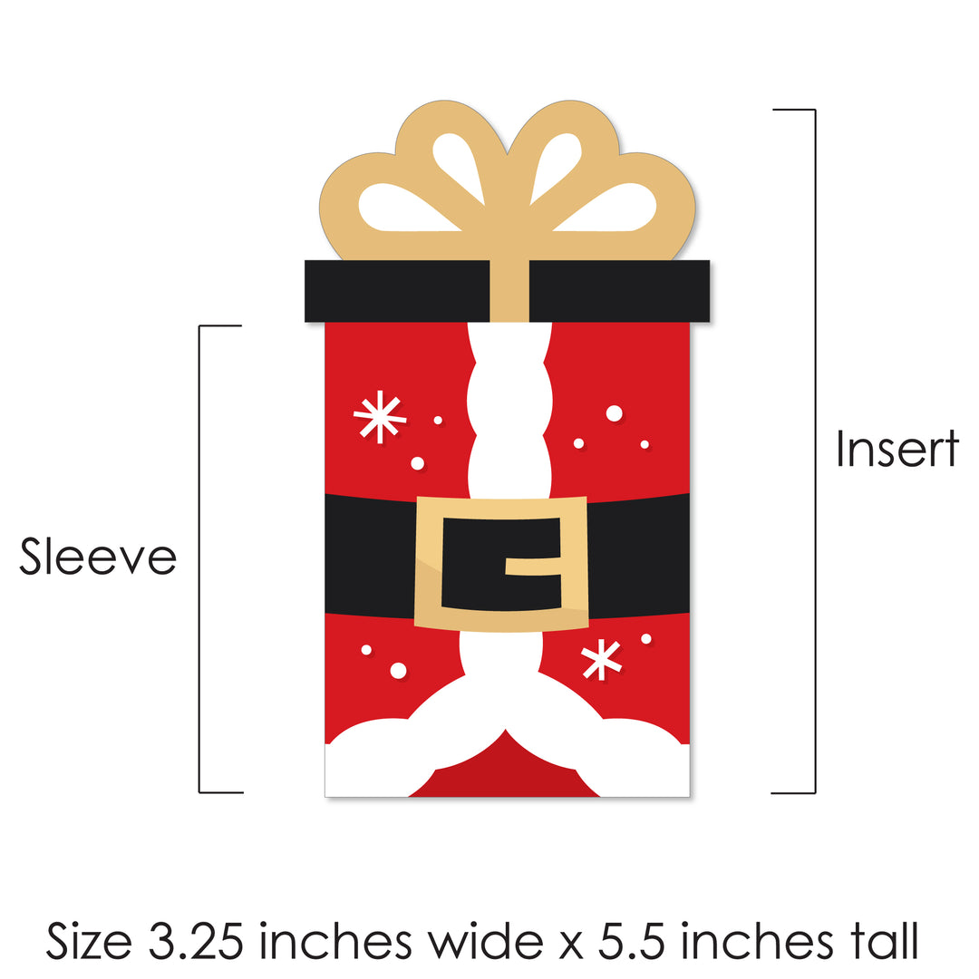 Secret Santa - Christmas Gift Exchange Party Money and Gift Card Sleeves - Nifty Gifty Card Holders - Set of 8