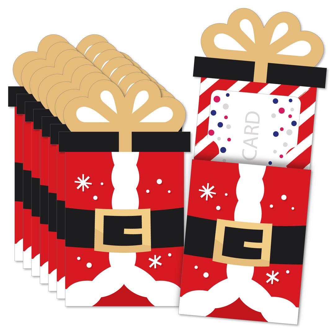 Secret Santa - Christmas Gift Exchange Party Money and Gift Card Sleeves - Nifty Gifty Card Holders - Set of 8