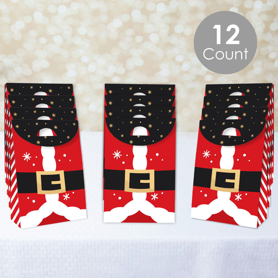 Secret Santa - Christmas Gift Exchange Gift Favor Bags - Party Goodie Boxes - Set of 12