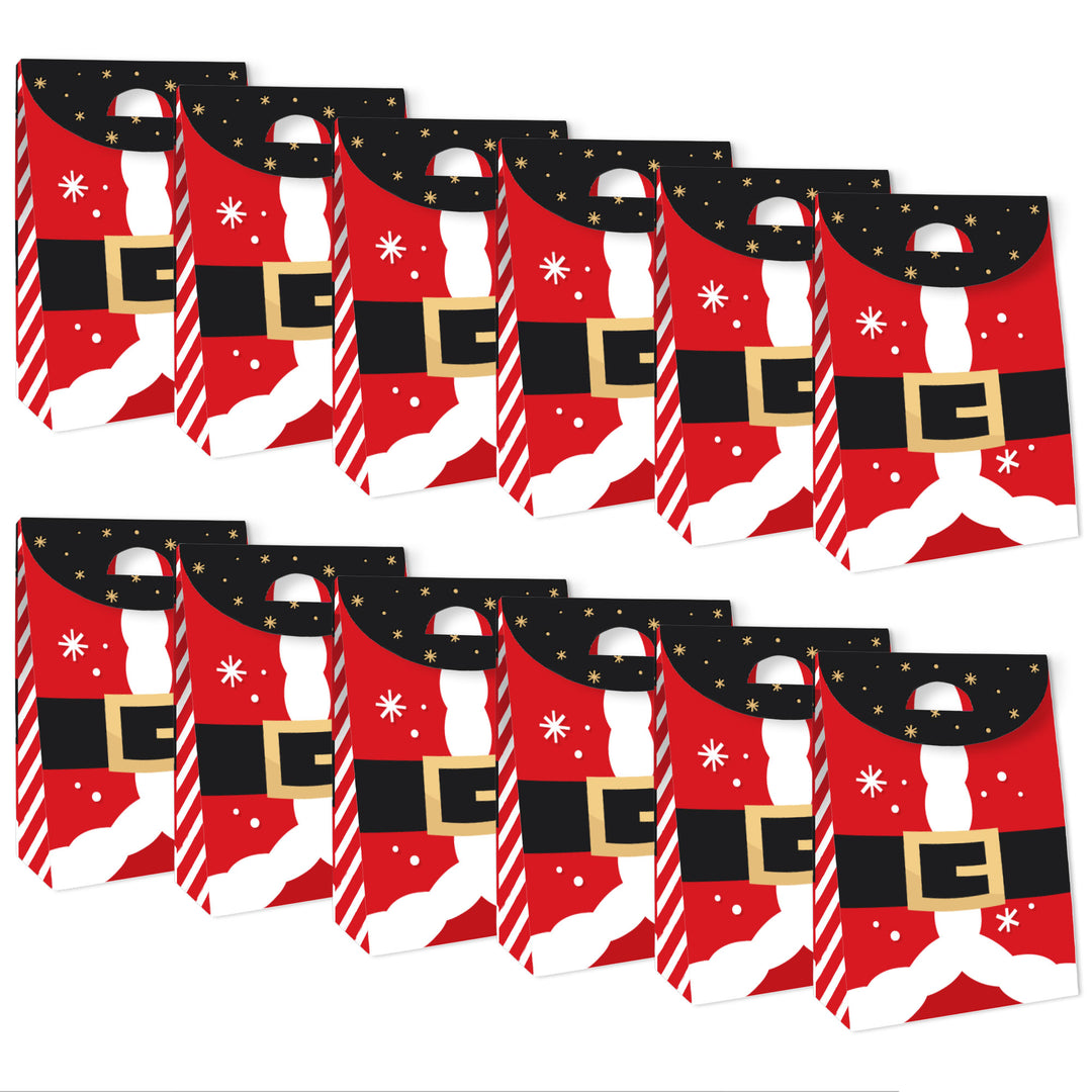 Secret Santa - Christmas Gift Exchange Gift Favor Bags - Party Goodie Boxes - Set of 12