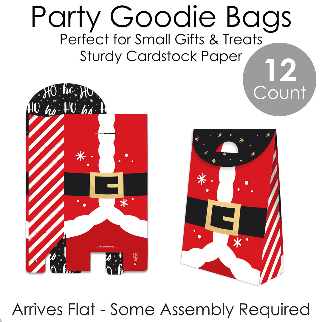 Secret Santa - Christmas Gift Exchange Gift Favor Bags - Party Goodie Boxes - Set of 12