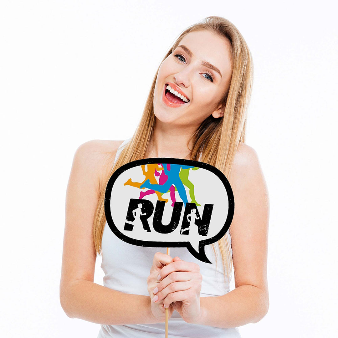 Set The Pace - Running - Track, Cross Country or Marathon Photo Booth Props Kit - 20 Count