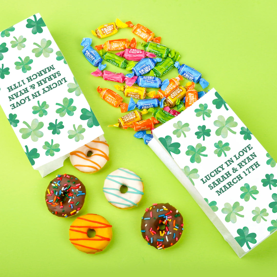 Custom Text Popcorn Bags - Shamrock St. Patrick’s Day - 25 Ct