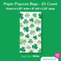 Popcorn Bags - Shamrock St. Patrick’s Day - 25 Ct