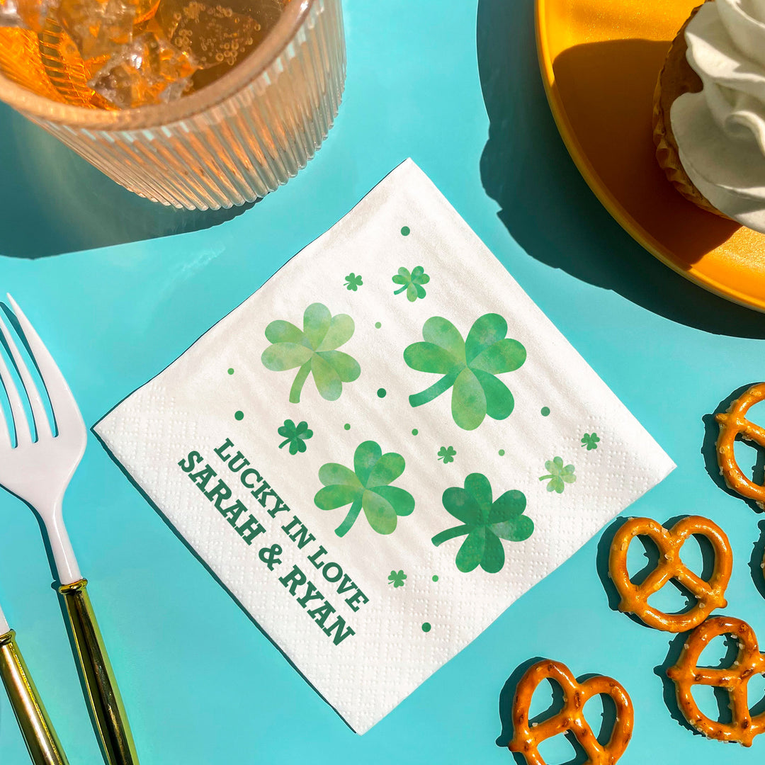 Custom Text - Shamrock St. Patrick’s Day Napkins - 24 Count