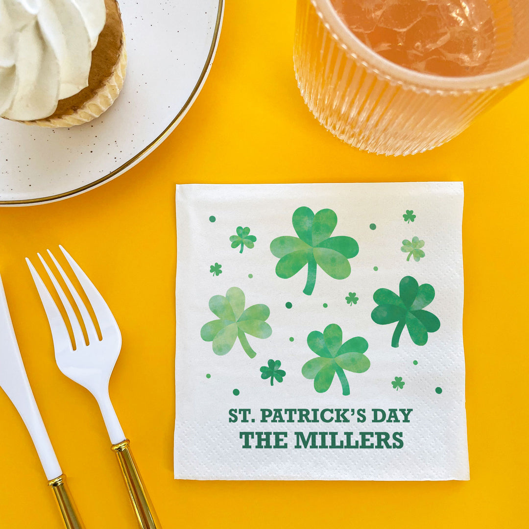 Custom Text - Shamrock St. Patrick’s Day Napkins - 24 Count
