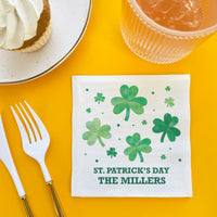Custom Text - Shamrock St. Patrick’s Day Napkins - 24 Count