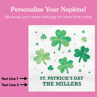 Custom Text - Shamrock St. Patrick’s Day Napkins - 24 Count