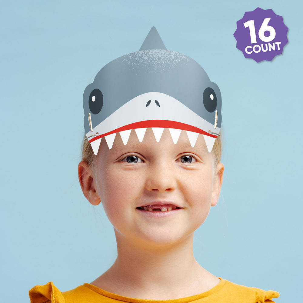 Shark Paper Headbands - 16 Ct