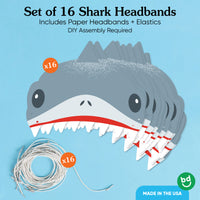 Shark Paper Headbands - 16 Ct