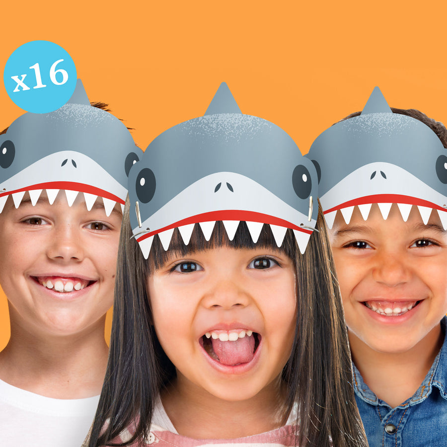 Shark Paper Headbands - 16 Ct