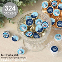 Shark Zone - Jawsome Shark Party or Birthday Party Small Round Candy Stickers - Party Favor Labels - 324 Count
