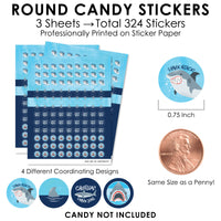 Shark Zone - Jawsome Shark Party or Birthday Party Small Round Candy Stickers - Party Favor Labels - 324 Count