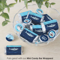 Shark Zone - Jawsome Shark Party or Birthday Party Small Round Candy Stickers - Party Favor Labels - 324 Count