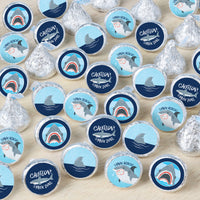 Shark Zone - Jawsome Shark Party or Birthday Party Small Round Candy Stickers - Party Favor Labels - 324 Count