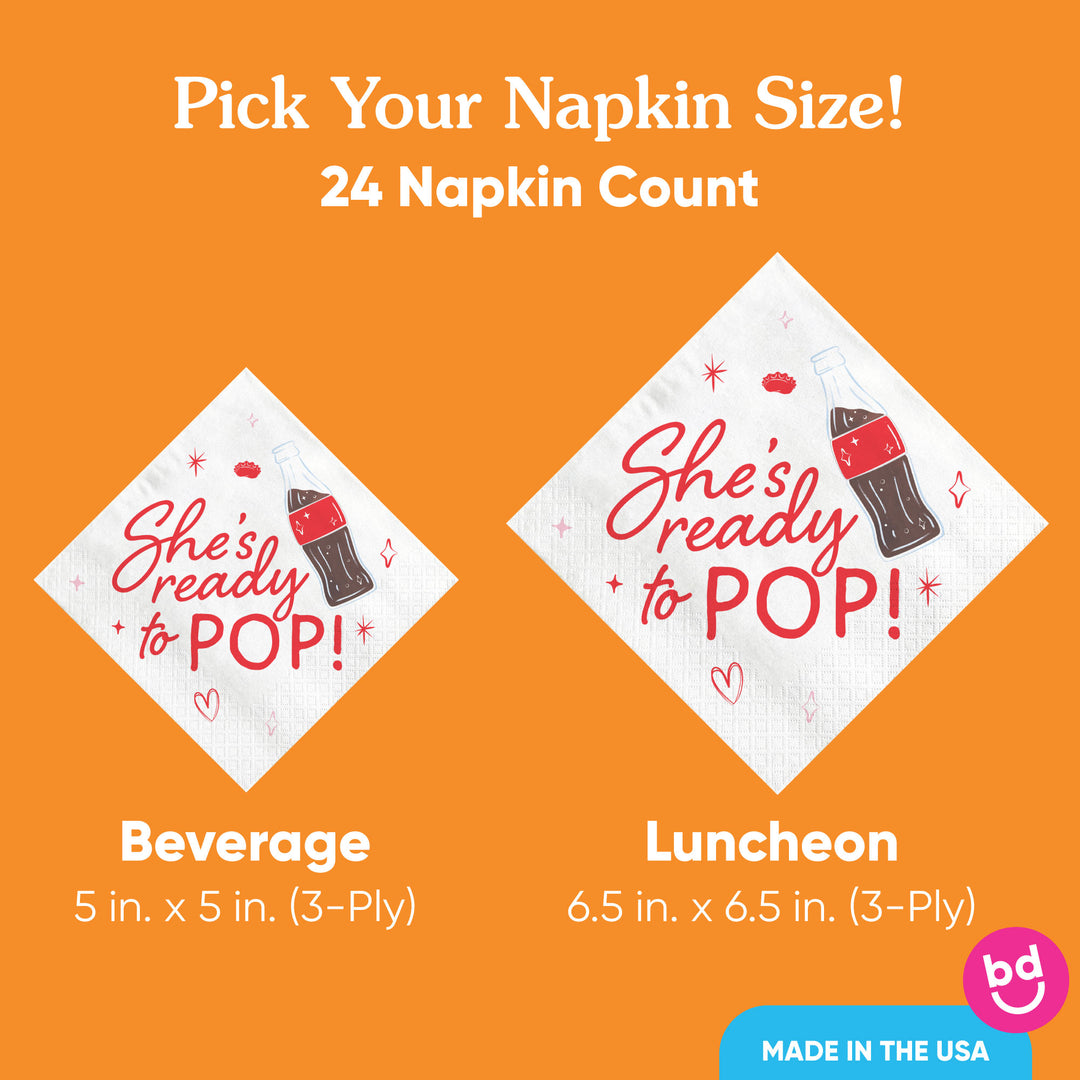 Napkins - She's Ready to Pop - 24 Ct