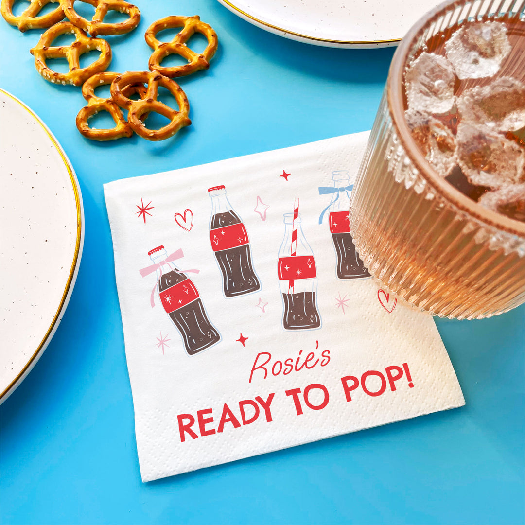 Custom Text Napkins - She's Ready to Pop - 50 Ct