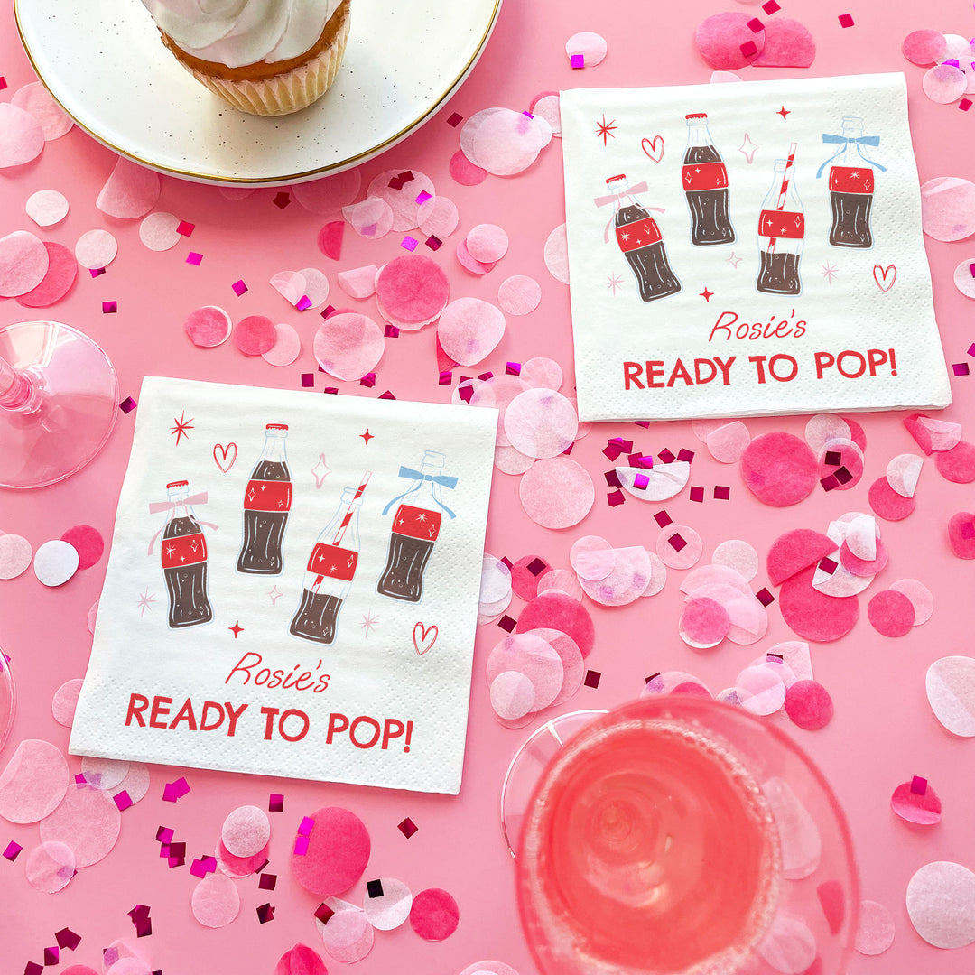 Custom Text Napkins - She's Ready to Pop - 50 Ct