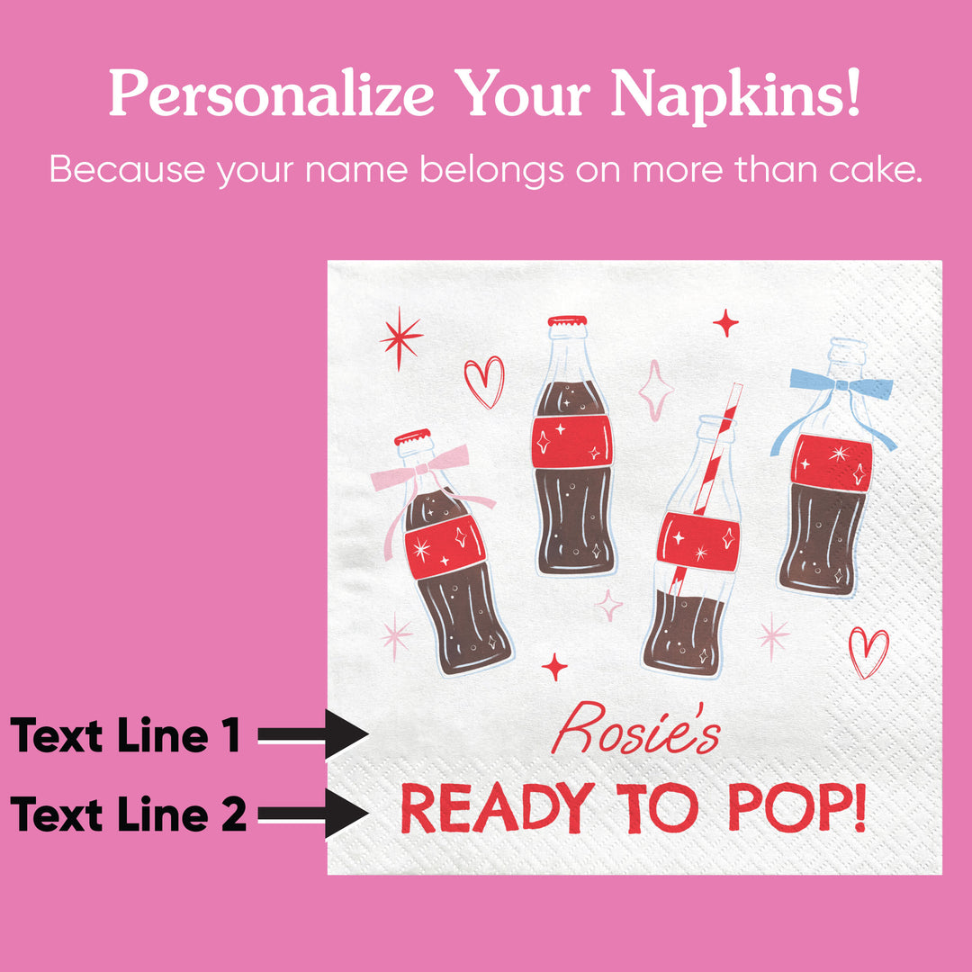 Custom Text Napkins - She's Ready to Pop - 50 Ct