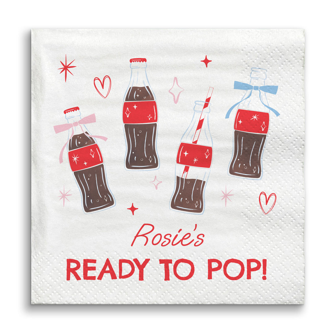 Custom Text Napkins - She's Ready to Pop - 50 Ct