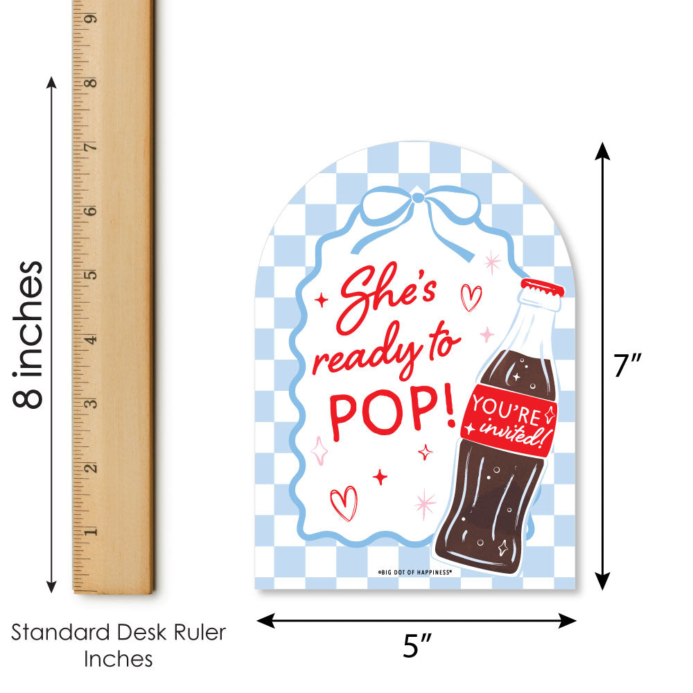 She's Ready to Pop Shaped Fill-In Invitations - 12 Ct