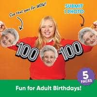 One photo creates five custom faces for 100th birthday garland
