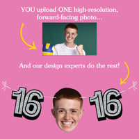 One photo uploaded for sweet 16 custom face banner